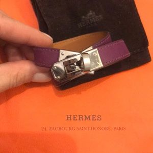 Hermès Kelly double tour bracelet silver anemone